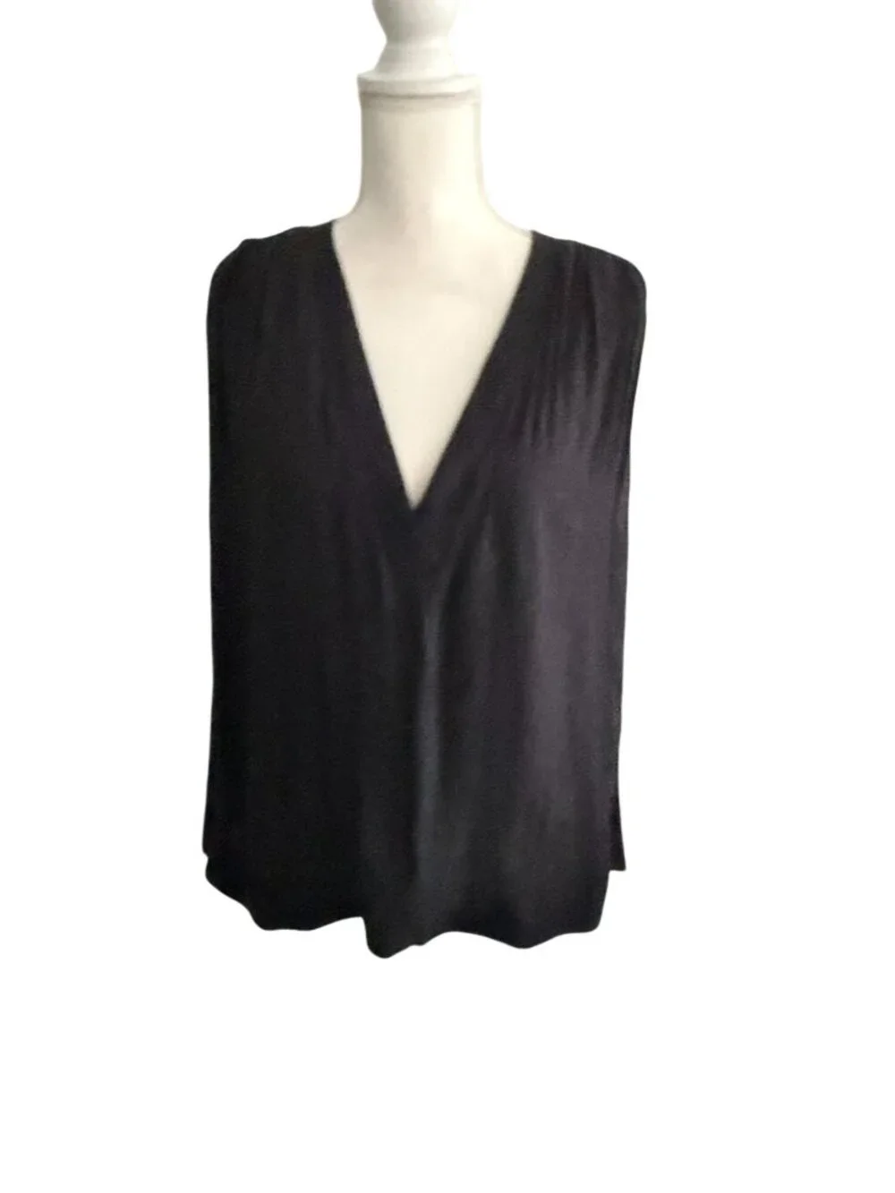 FREE PEOPLE Black Swing Linen Blend Tank Top Size Medium